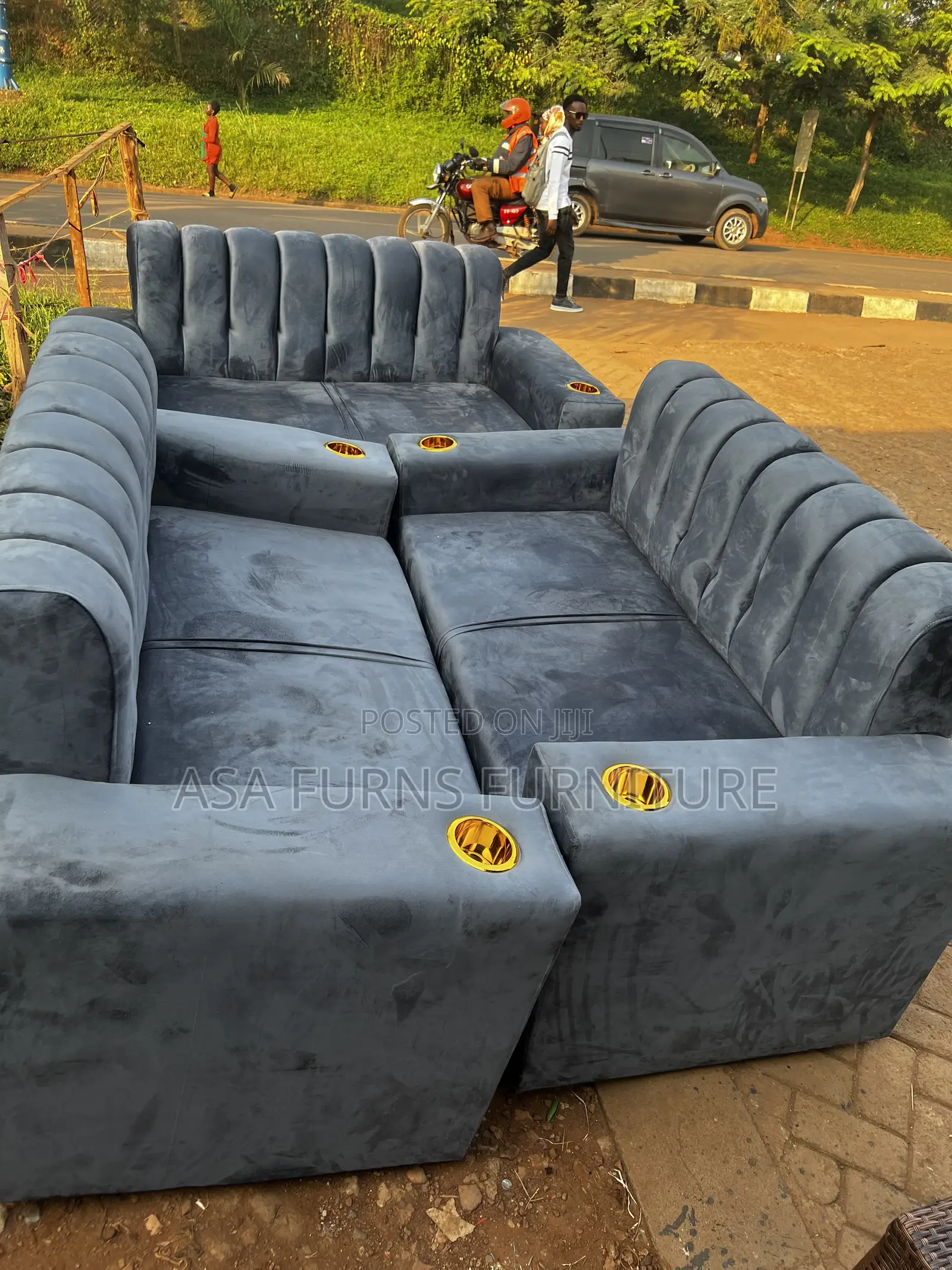 6 Seater Sofa Set in Grey Color