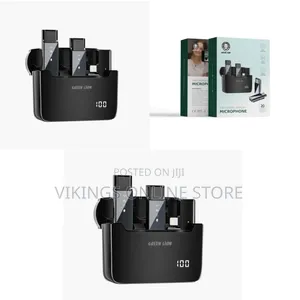 Green Lion 2 in 1 Digital Display Microphone Lightning Connector-Black