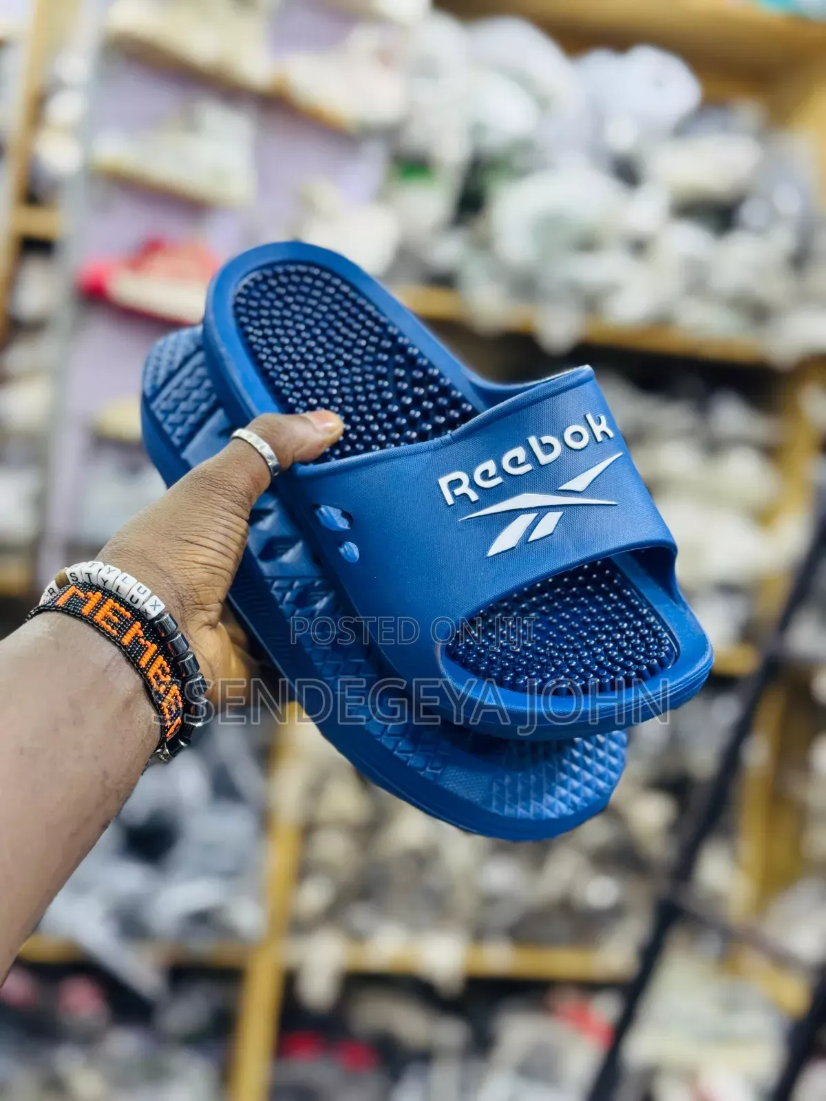 Olive Reebok Massage Slides