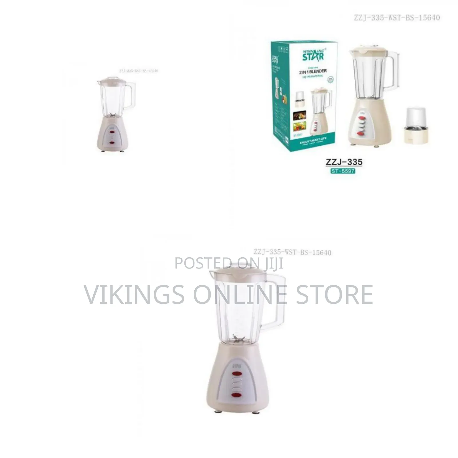 Winningstar 2 in 1 Blender Juicer Grinder 1.5l- Cream