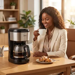 Midea 1.5l 12-Cup, Touchscreen, Drip Coffee Maker (Ma-D1502w2m )-Black