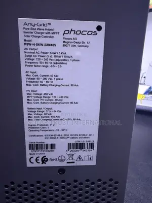 Phocos 5kva Hybrid Inverter | Solar Grid Compatible