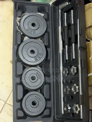 50kg Adjustable Cast Iron Dumbbell and Barbell Set With Carry Case