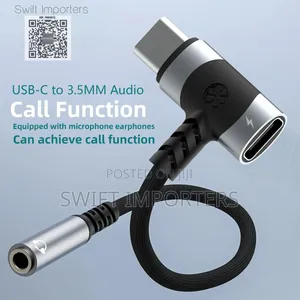 2 in 1 Type C to 3.5mm Audio Jack Earphone Pin Type C Adapter Dac