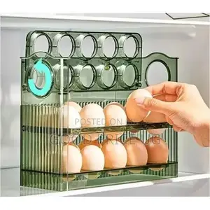 Auto-Flip 3-Tier Refrigerator Egg Holder