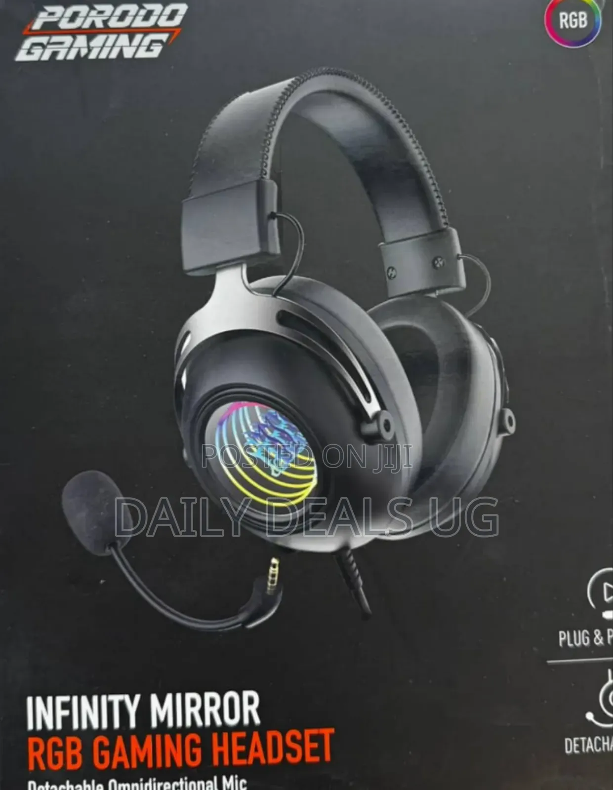 Porodo Gaming Infinity Mirror Rgb Gaming Headset With Detachabl