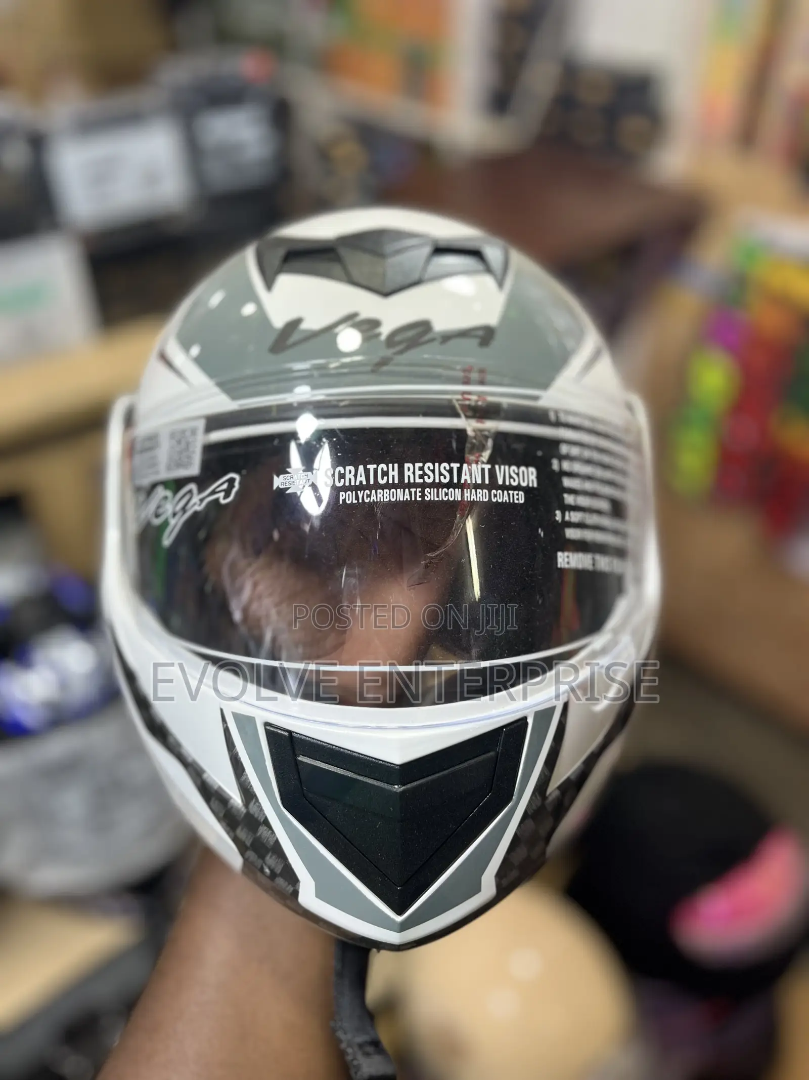 Vega White Motorcycle Helmet