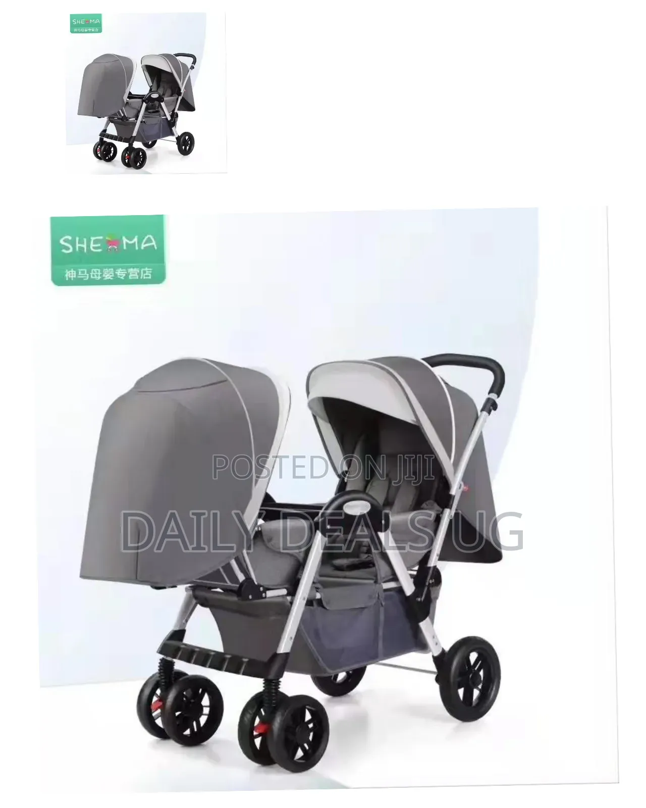 Foldable Twin Stroller Features a Durable Aluminum Frame