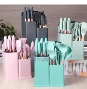 19pcs Kitchen Cooking Utensils and Knife Set