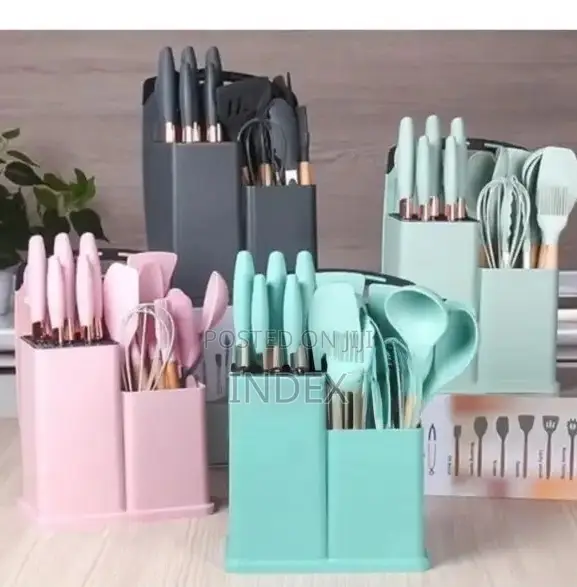 19pcs Kitchen Cooking Utensils and Knife Set