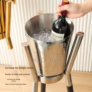 Stainless Steel Ice Bucket With Stand