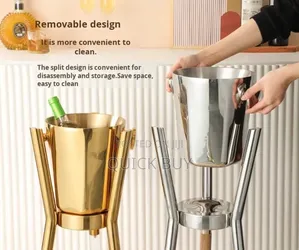 Stainless Steel Ice Bucket With Stand