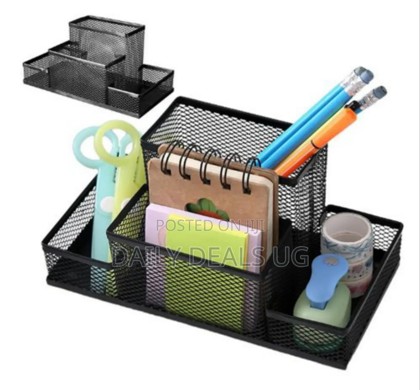 4-Tier Black Mesh Metal Desk Organizer