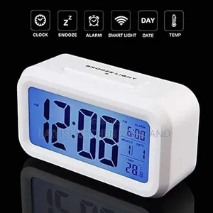 Digital Bedside Led Snooze Alarm Clock Time Temperature Day/Night Mode