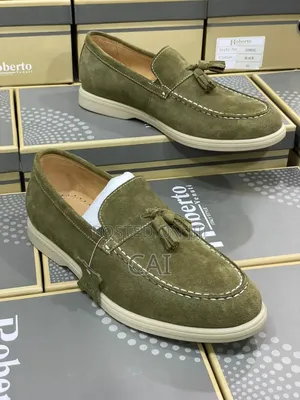 Toperto Italy Style Men's Green Suede Loafer