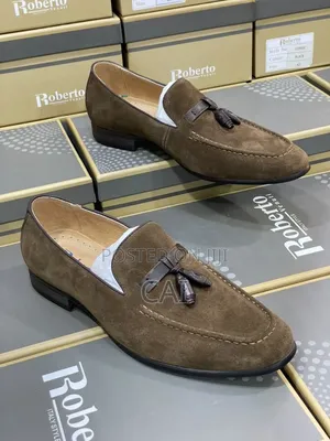 Roberto Venuti Brown Suede Tassel Loafers.