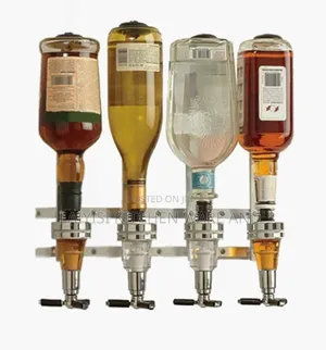4 Bottles Beverage Bar Butler Drink Shot Tapper Dispenser Wall Mount