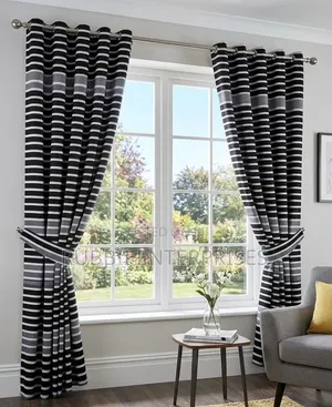 Curtains 2pcs ~ Black Cream