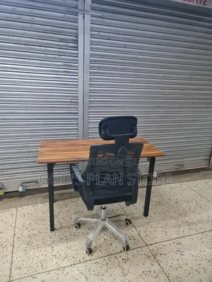 Foldable Reading Table 120cm and Ergonomic Headrest Office Chair