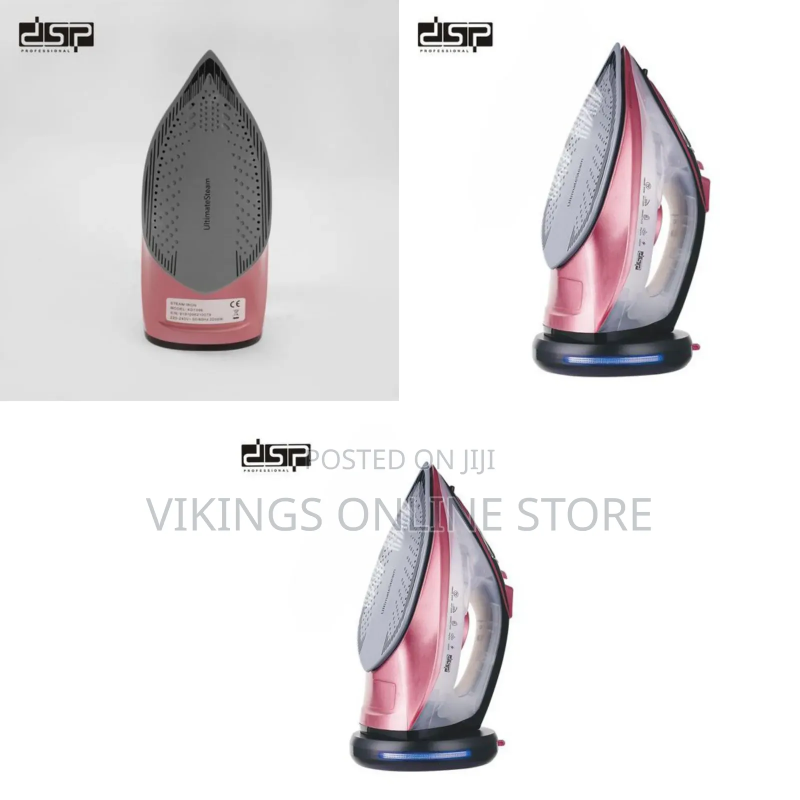 DSP Quick Ironing Smooth Traceless Ponegranate Red Steam Iron