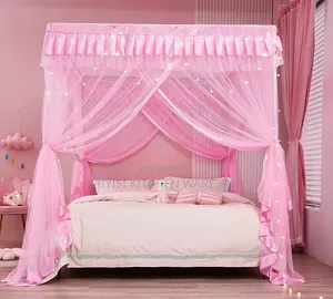 4-Stand Elegant Mosquito Net Stylish Bed Canopy for Maximum Protection