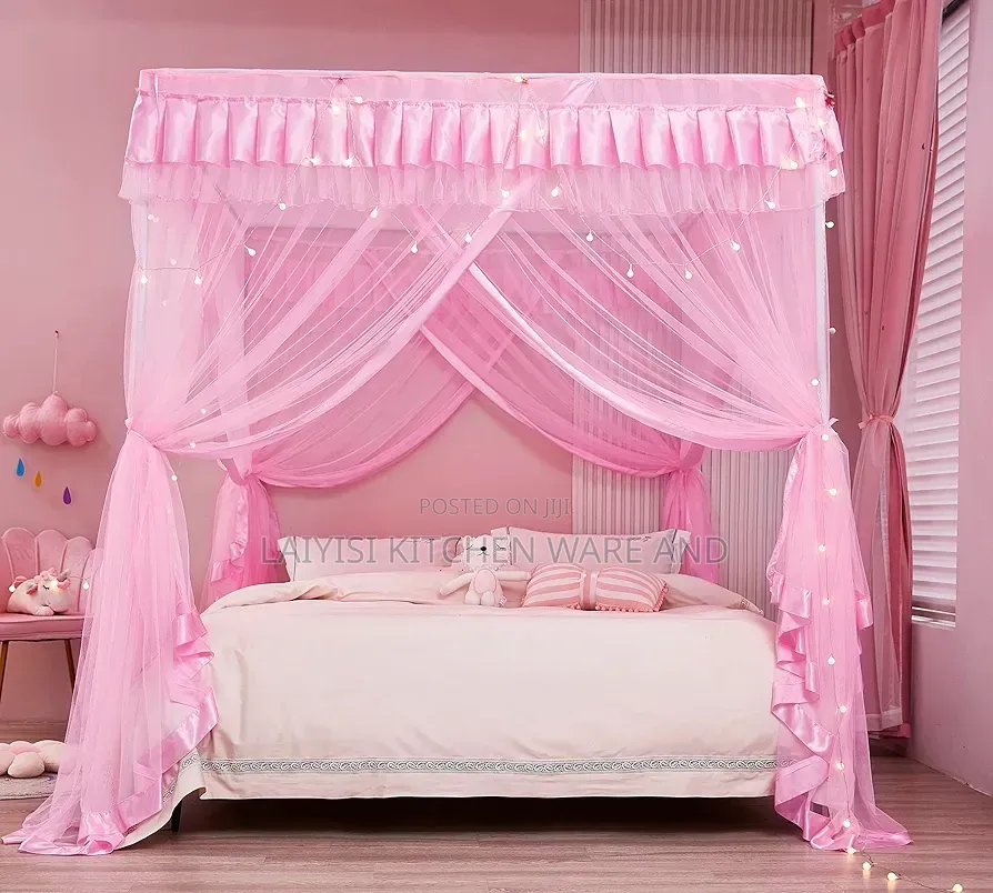 4-Stand Elegant Mosquito Net Stylish Bed Canopy for Maximum Protection