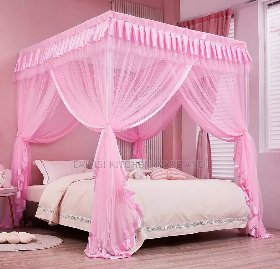 4-Stand Elegant Mosquito Net Stylish Bed Canopy for Maximum Protection