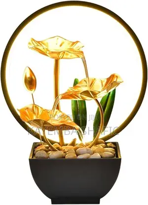 Luxury 3-Tier Tabletop Water Fountain With Led Ring Light