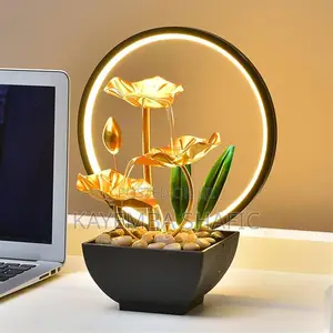 Luxury 3-Tier Tabletop Water Fountain With Led Ring Light