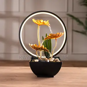 Luxury 3-Tier Tabletop Water Fountain With Led Ring Light