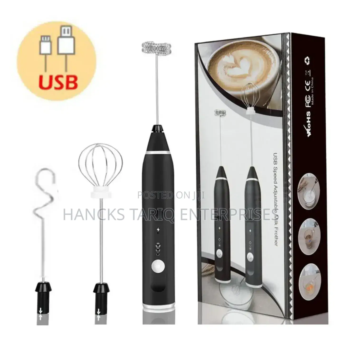 Usb-rechargeable, Handheld Electric Milk Frother