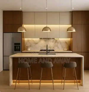Strait Line Kitchen Cabinets With Islands From 7,000,000/- Any Colour