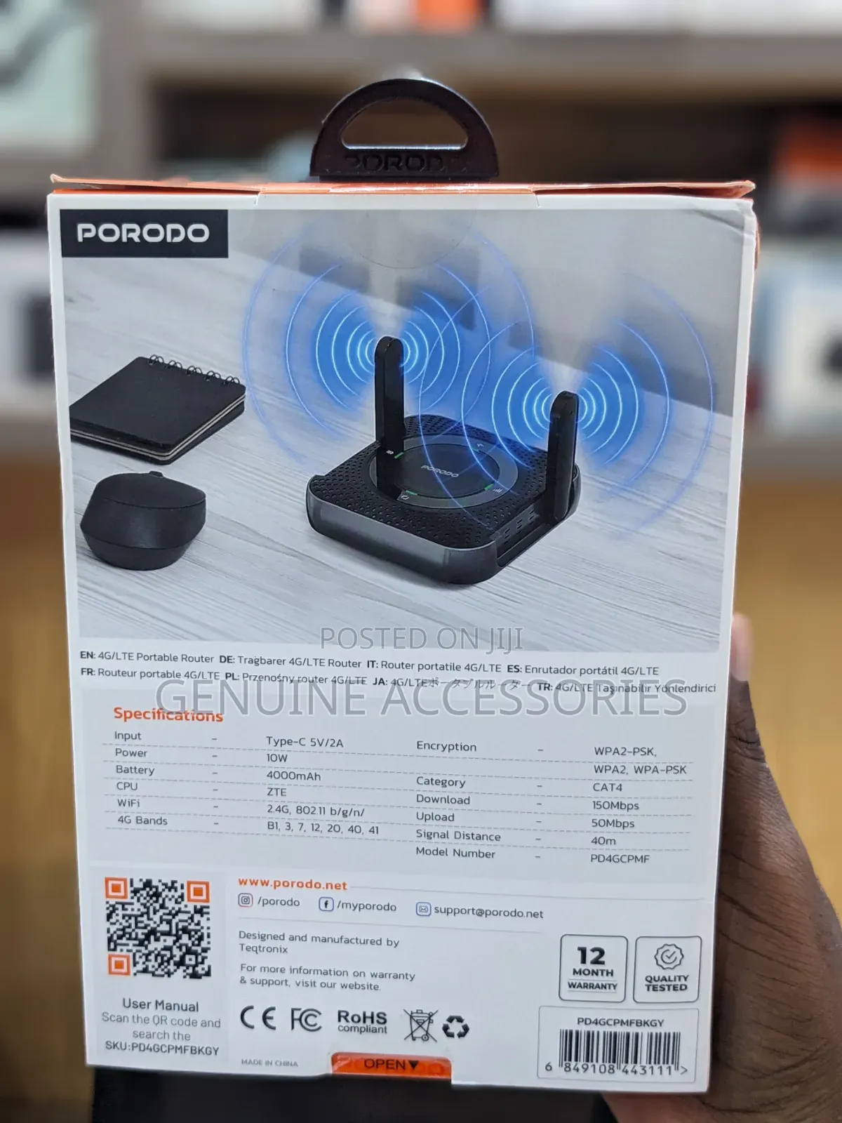 Porodo Home Outdoor Portable Wireless Router