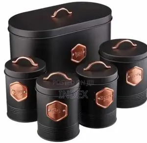 Classic Tea, Sugar, Salt ,Coffee Containers With a Bread Bin-