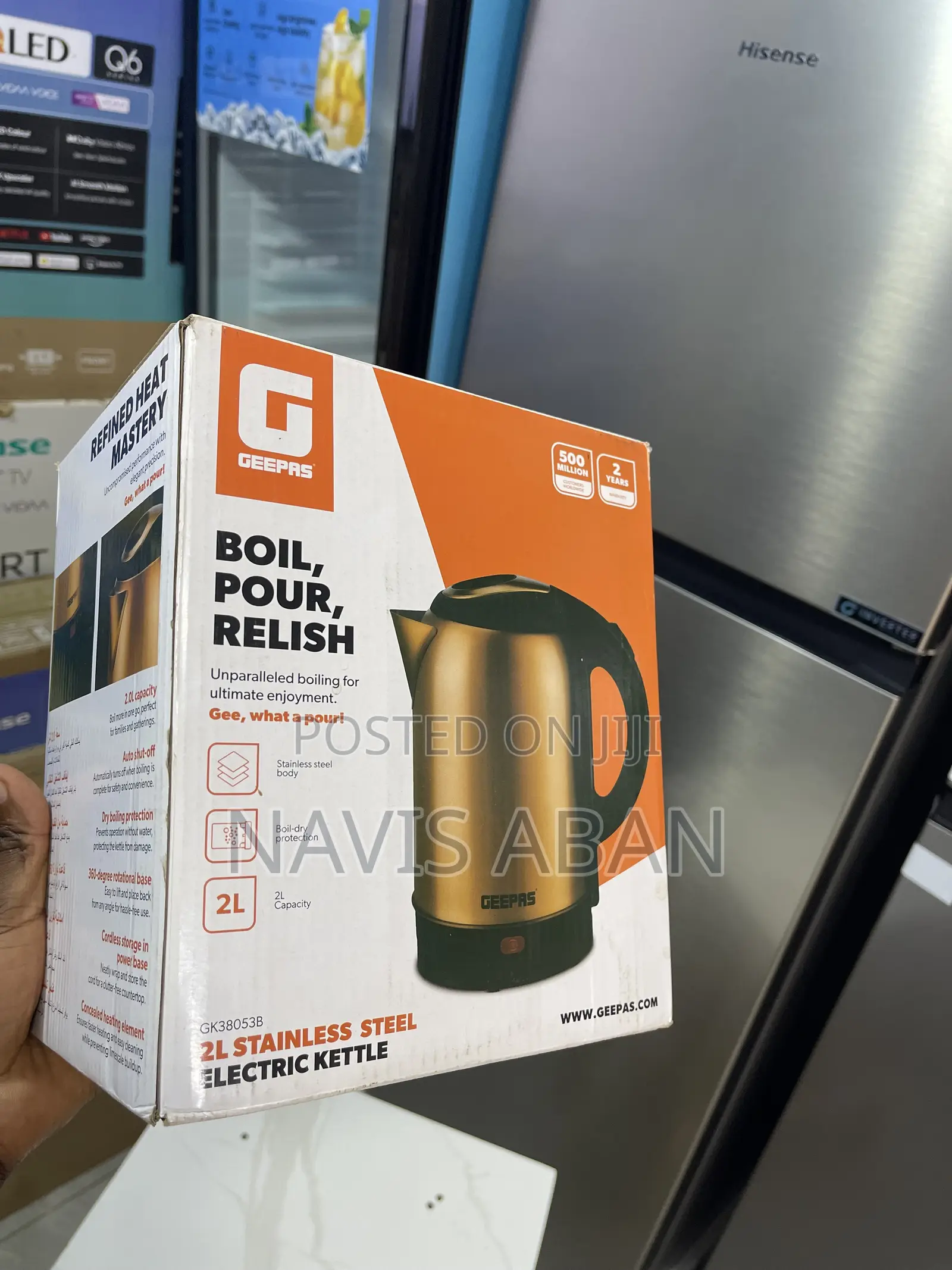 Geepas 2l Stainless Steel Electric Kettle