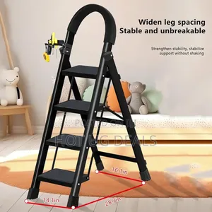 Heavy-Duty 4-Step Folding Steel Stepladder (110kg Capacity)