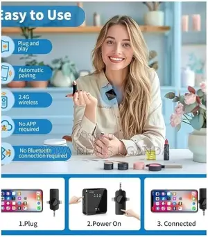 F11-2 Wireless Collar Microphone for iPhone/Android/Type C 3 in 1