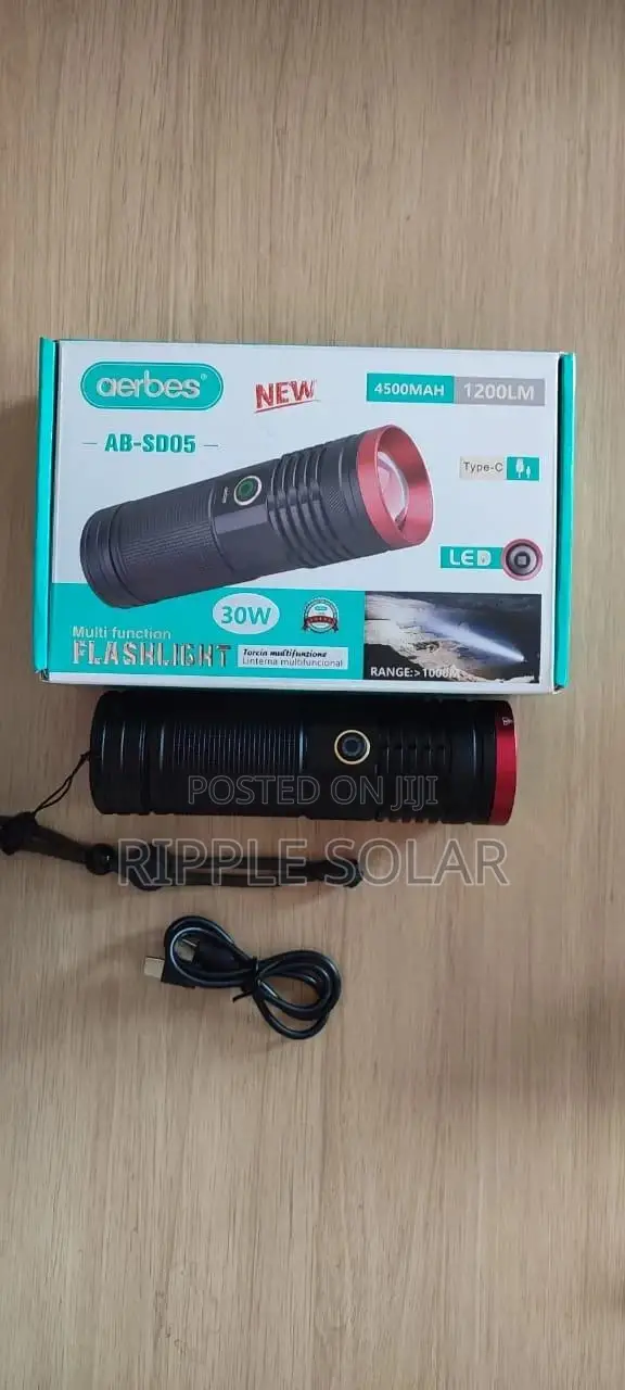 Aerbes Ab-Sd05 Multifunction Rechargeable Led Flashlight 30w 4500mah
