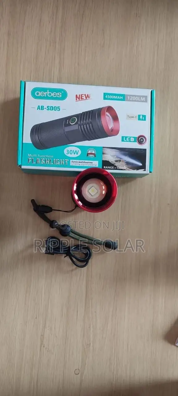 Aerbes Ab-Sd05 Multifunction Rechargeable Led Flashlight 30w 4500mah