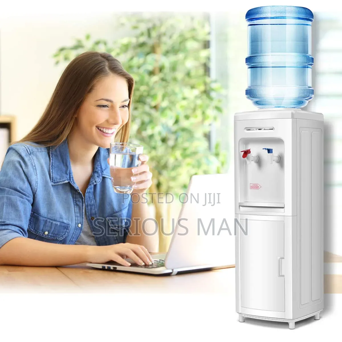 Freestanding Vertical Top-Loading Water Dispenser.