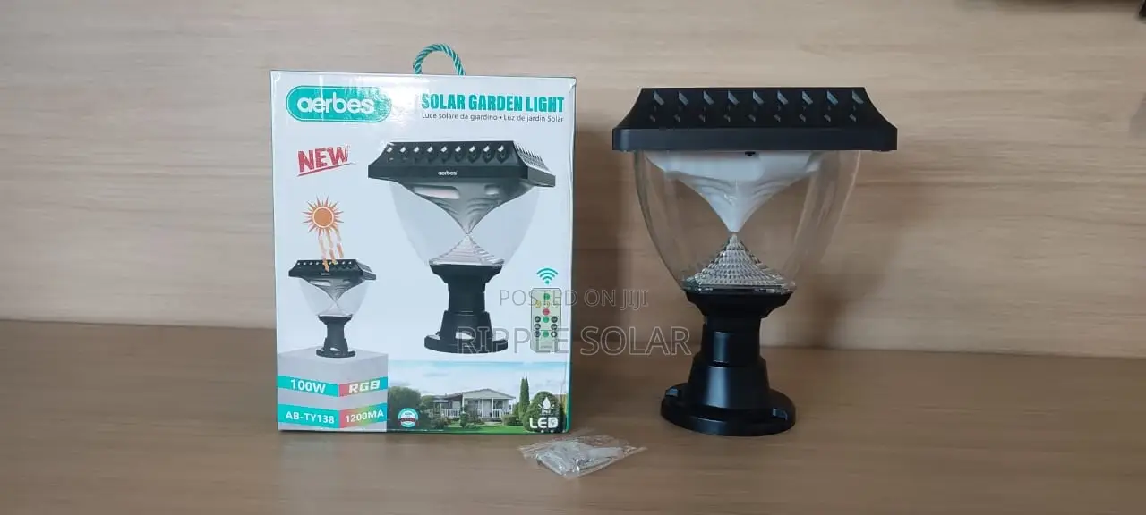 Aerbes Ab-Ty138 Solar Garden Light 100w RGB Outdoor Landscape Lamp