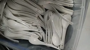 White Ceramic Soup Spoons 6pcs