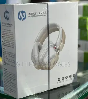 Hp H231r Bluetooth Headphones in a Beige "Milk Tea" Color.