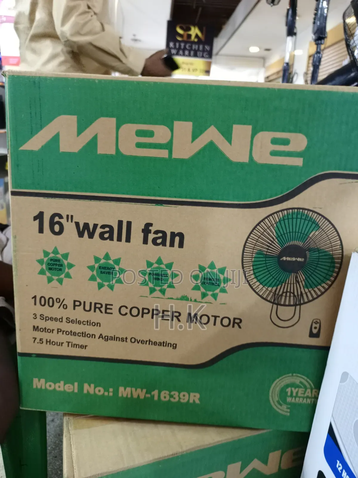 Mewe 16-Inch Wall Fan, Model Mw-1639r.