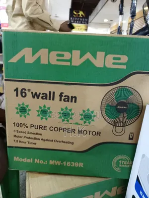 Mewe 16-Inch Wall Fan, Model Mw-1639r.