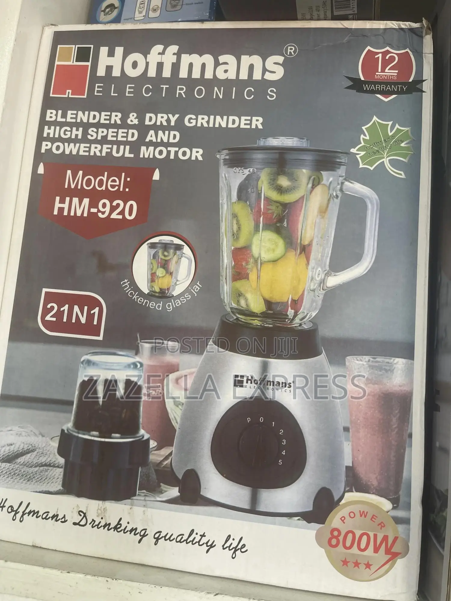 Hoffmans 2 in 1 Glass Blender
