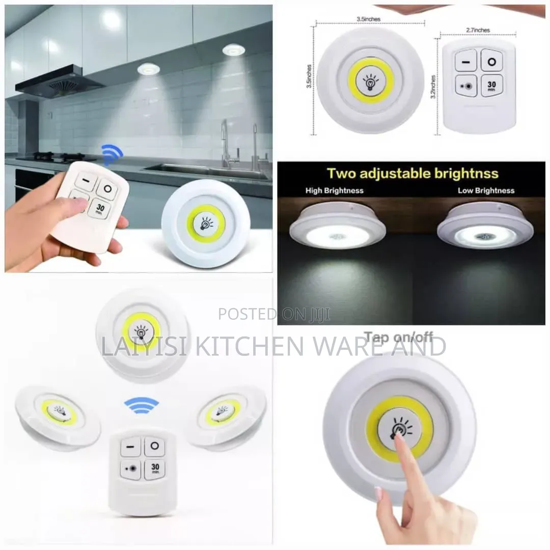 3pcs/Set Wireless Smart Night Light With Remote Control - White