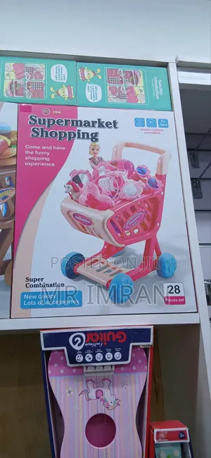 Supermarket Shopping Cart Pretend Play Set for Children