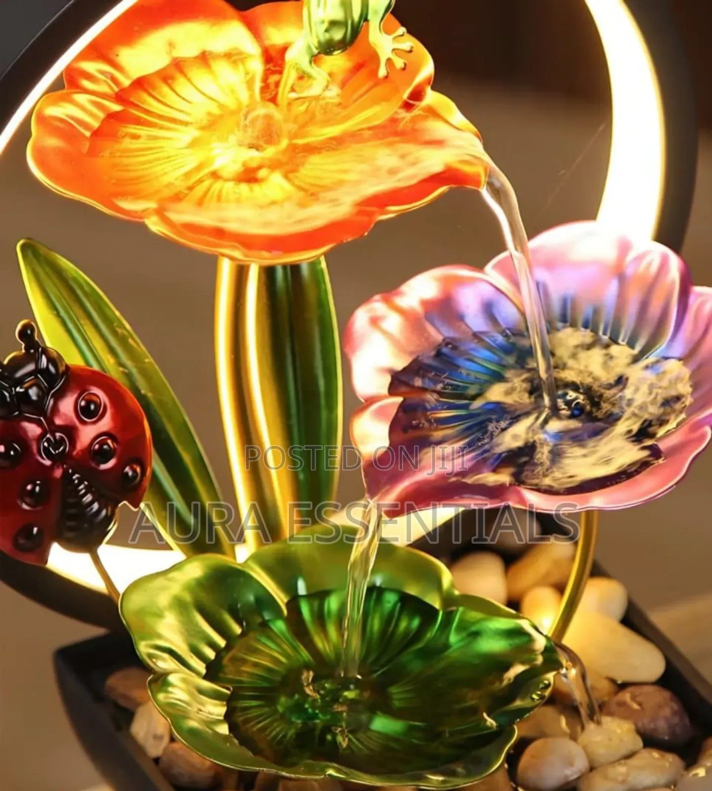 Ladybug Tabletop Fountain With Led Lighting