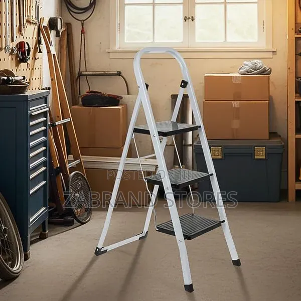 Foldable Stepping Ladder 3 Steps- White